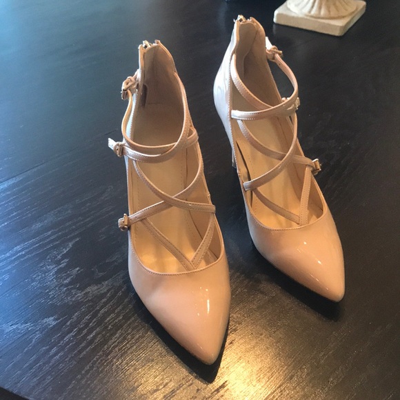 Marc Fisher Shoes - Marc Fisher Nude Strappy Pumps
